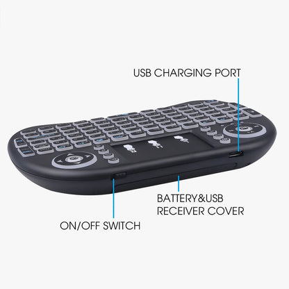 Clavier Sans Fil 3-en-1 : Télécommande + Souris pour TV Android, Smart TV & PC
